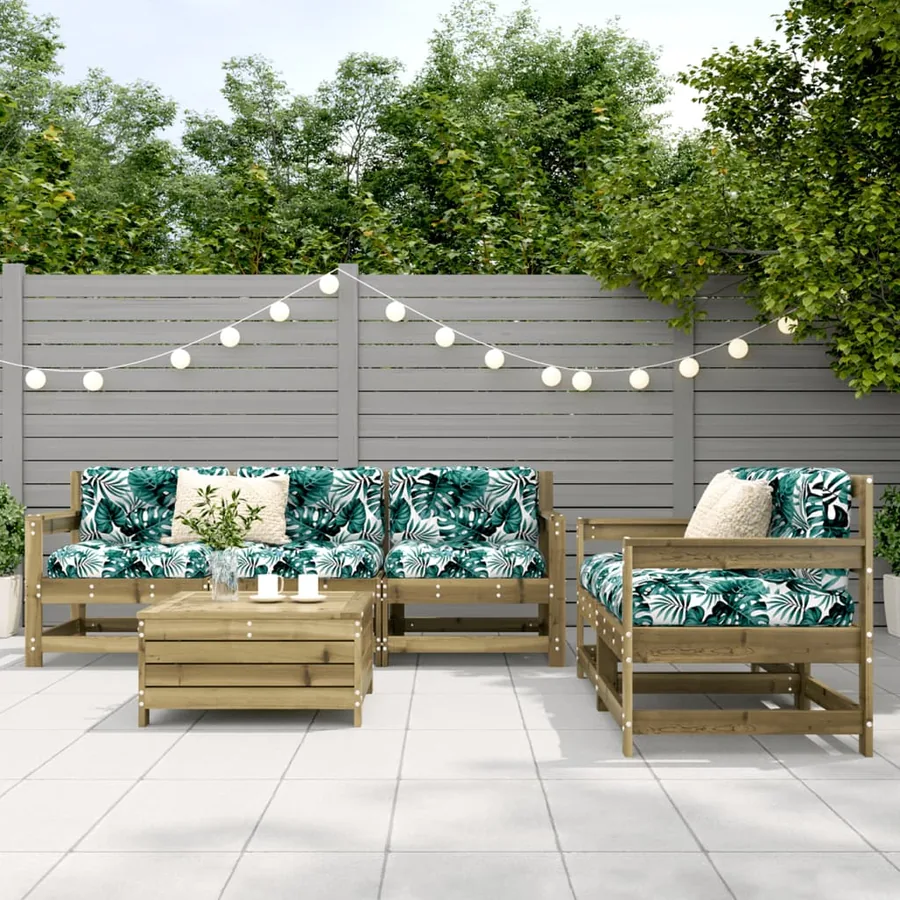 Salon de jardin 6 pcs bois de pin imprégné - 3