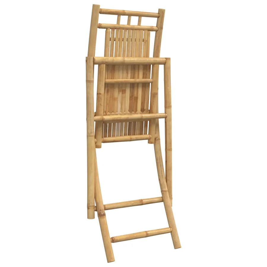 Chaises pliables de jardin lot de 2 46x66x99 cm bambou - 8