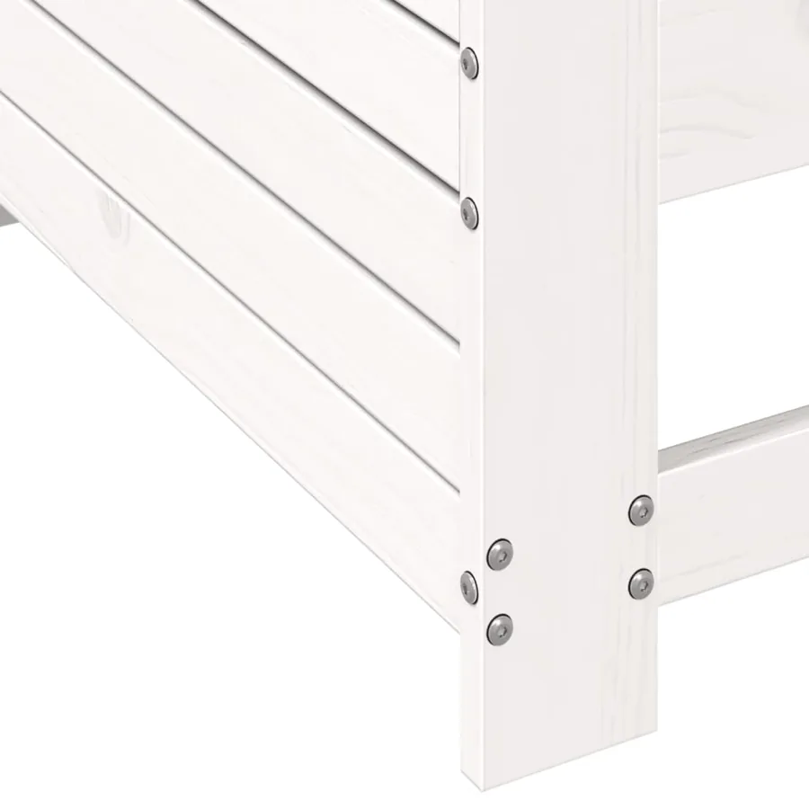 Canapé de jardin accoudoir avec coussin blanc bois massif pin - 7