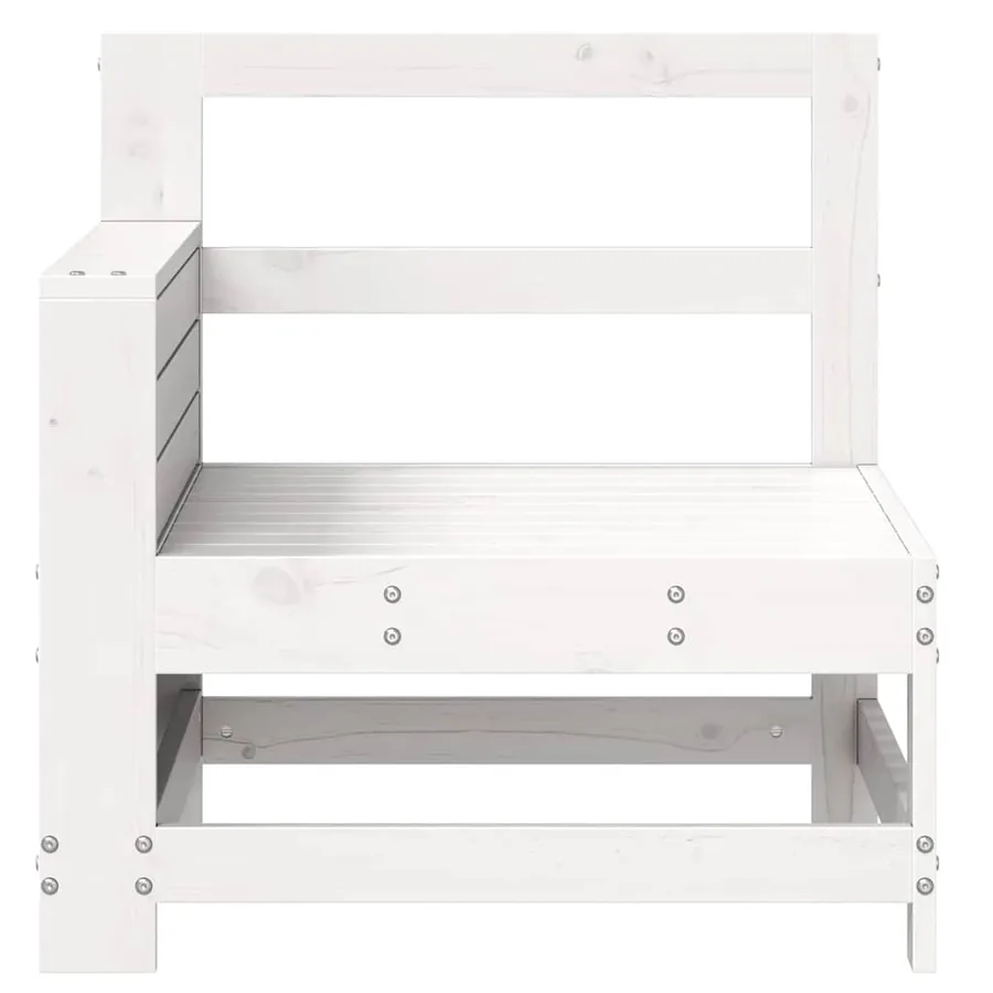 Canapé de jardin accoudoir et table d'appoint blanc massif pin - 4
