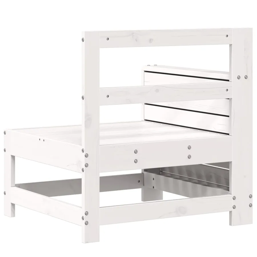 Canapé de jardin accoudoir et table d'appoint blanc massif pin - 6