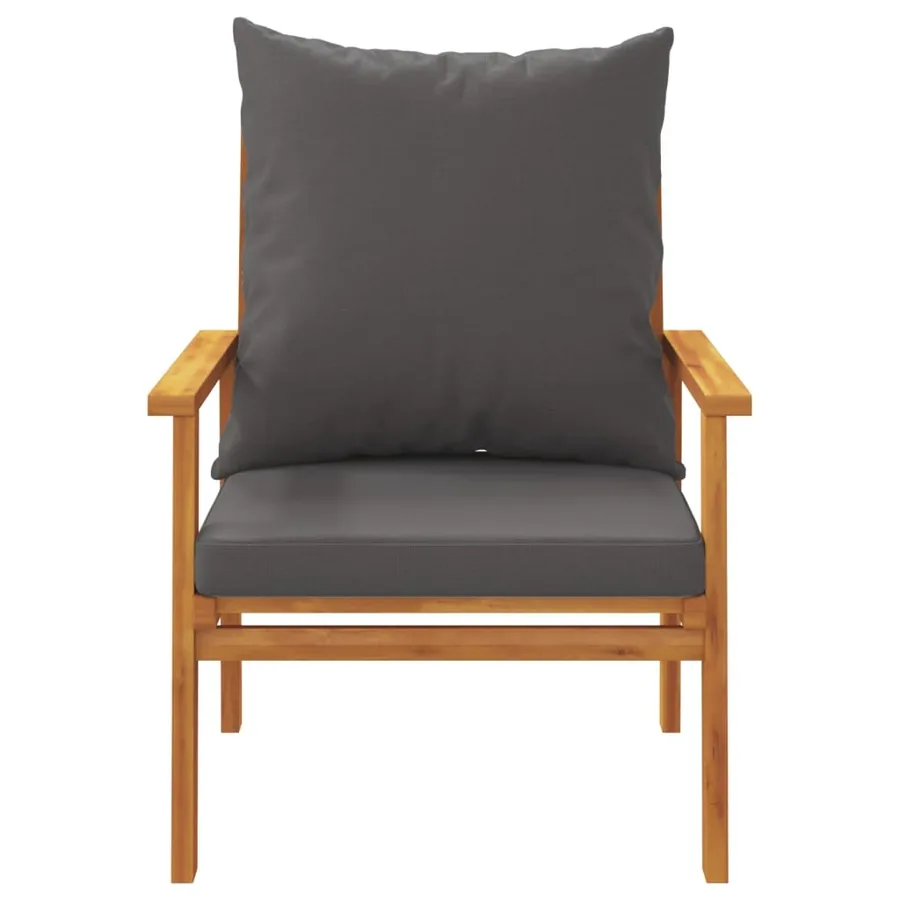 Salon de jardin 4 pcs avec coussins Bois d'acacia solide - 6