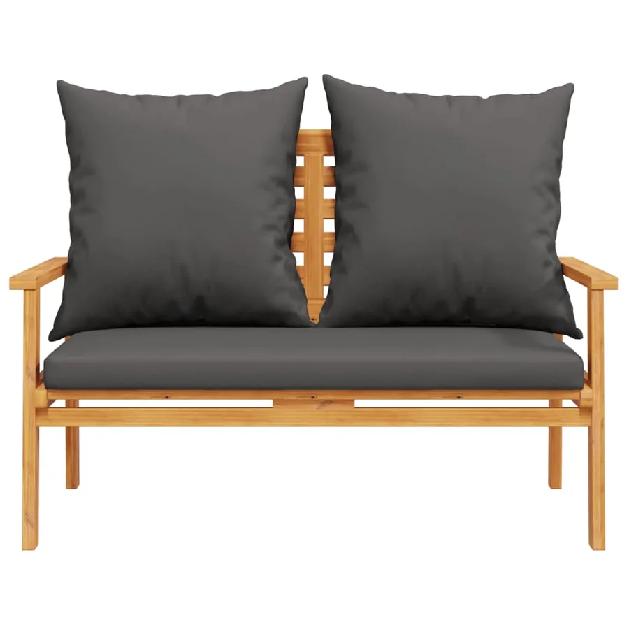 Salon de jardin 4 pcs avec coussins Bois d'acacia solide - 8