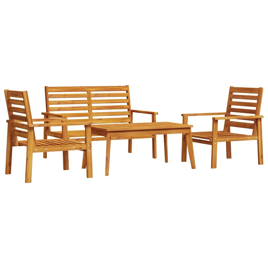 Salon de jardin 4 pcs bois d'acacia solide - 2