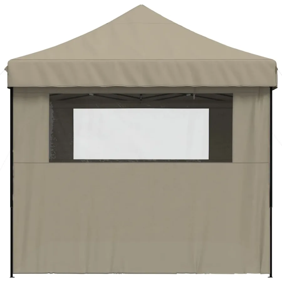Tente de réception pliable escamotable 4 parois latérales taupe - 5