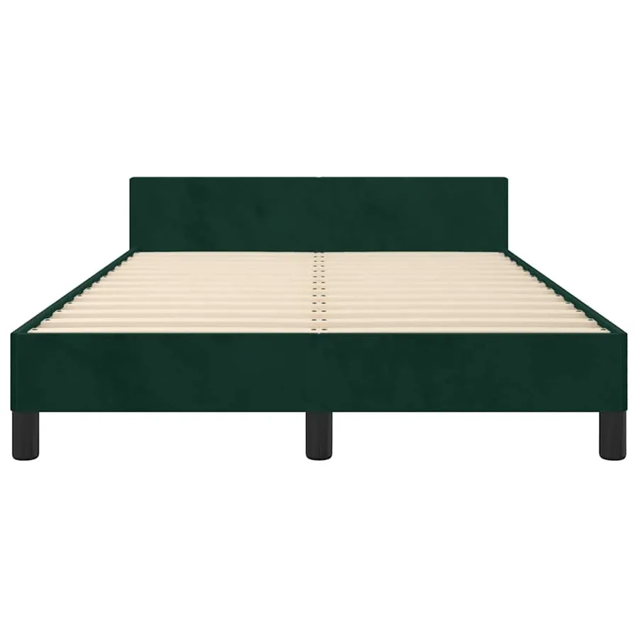 Cadre de lit sans matelas vert foncé 120x190 cm velours - 6