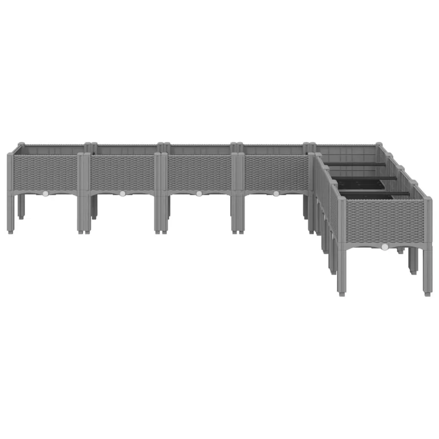 Jardinière avec pieds gris clair 200x160x42 cm PP - 3