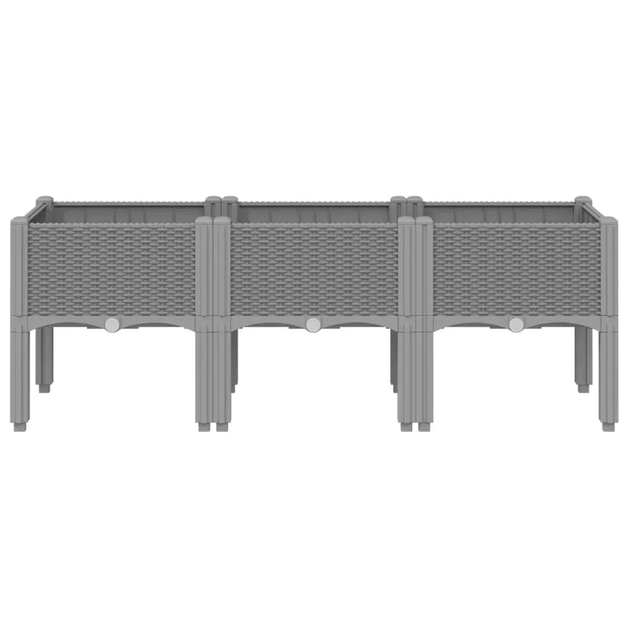 Jardinière avec pieds gris clair 120x40x42 cm PP - 3