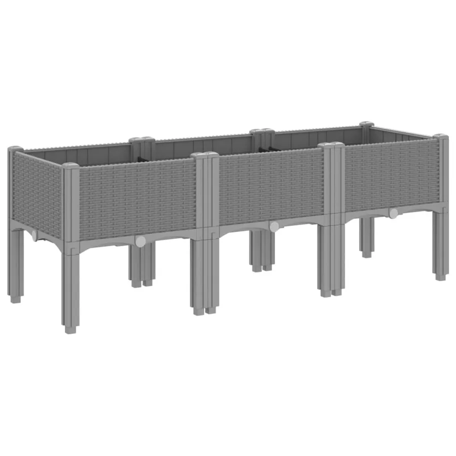 Jardinière avec pieds gris clair 120x40x42 cm PP - 5