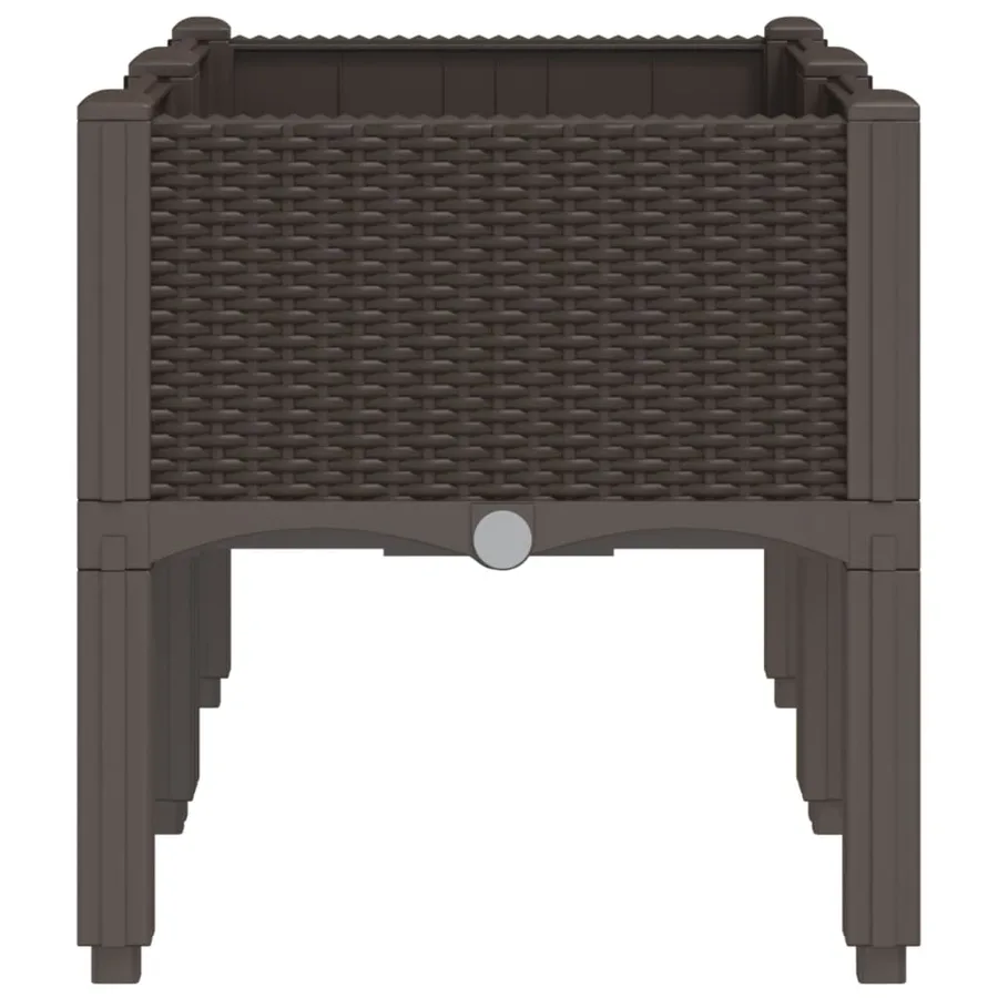 Jardinière avec pieds marron 80x40x42 cm PP - 4