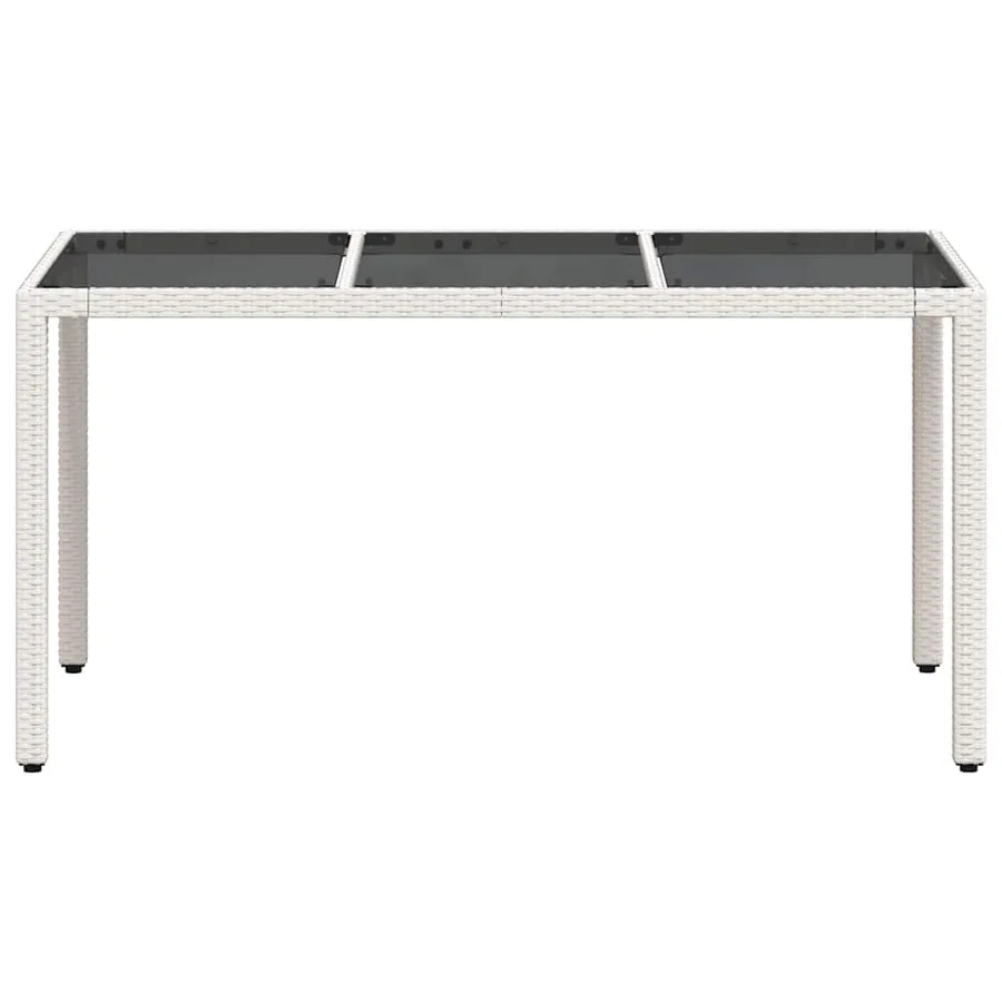 Table de jardin avec dessus en verre blanc résine tressée - 5
