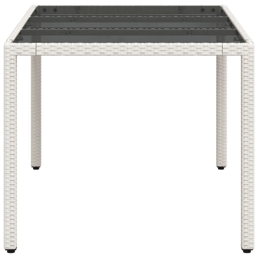 Table de jardin avec dessus en verre blanc résine tressée - 6