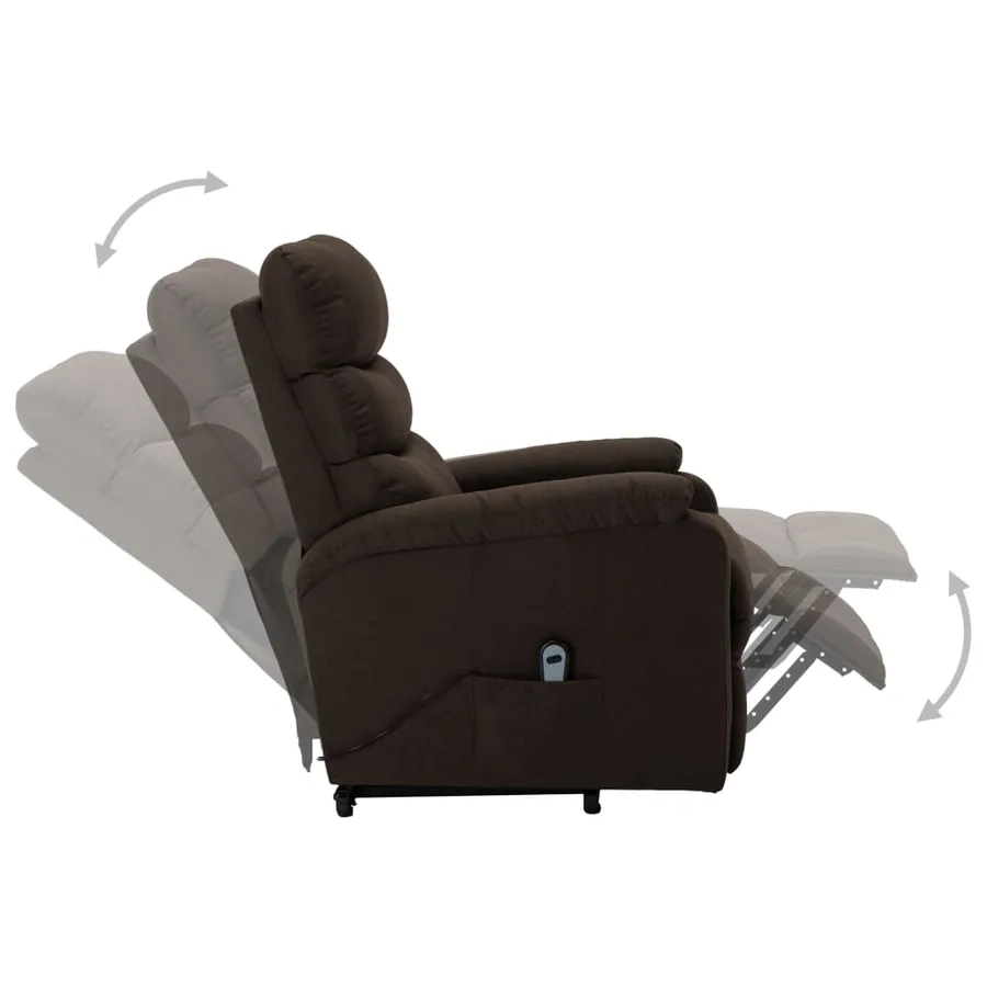 Fauteuil Marron foncé Tissu - 4