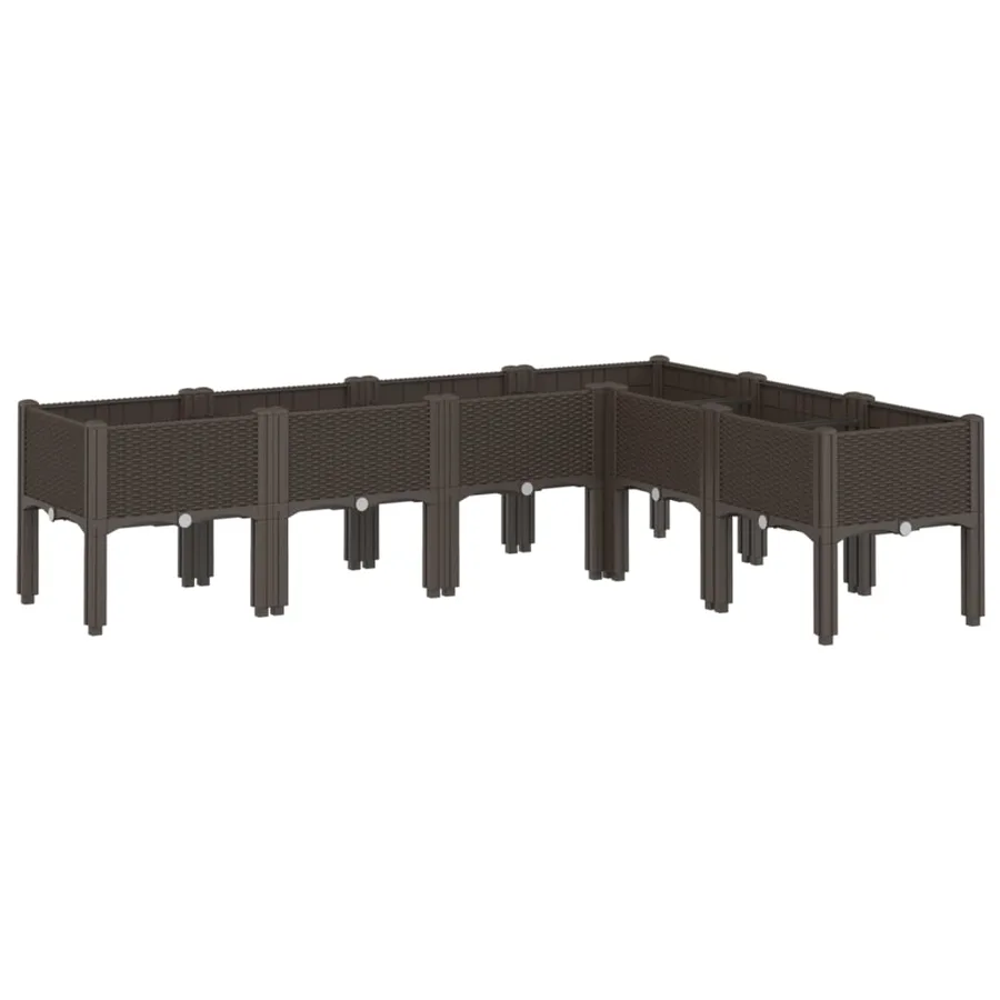 Jardinière avec pieds marron 160x120x42 cm PP - 2