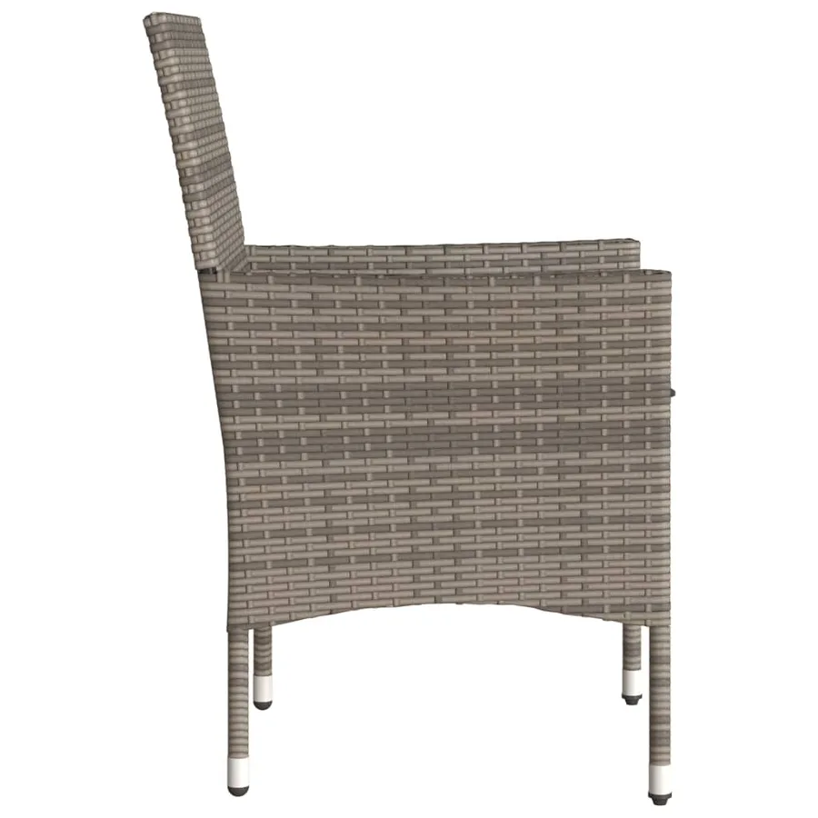 Chaises de jardin avec coussins lot de 2 gris résine tressée - 6