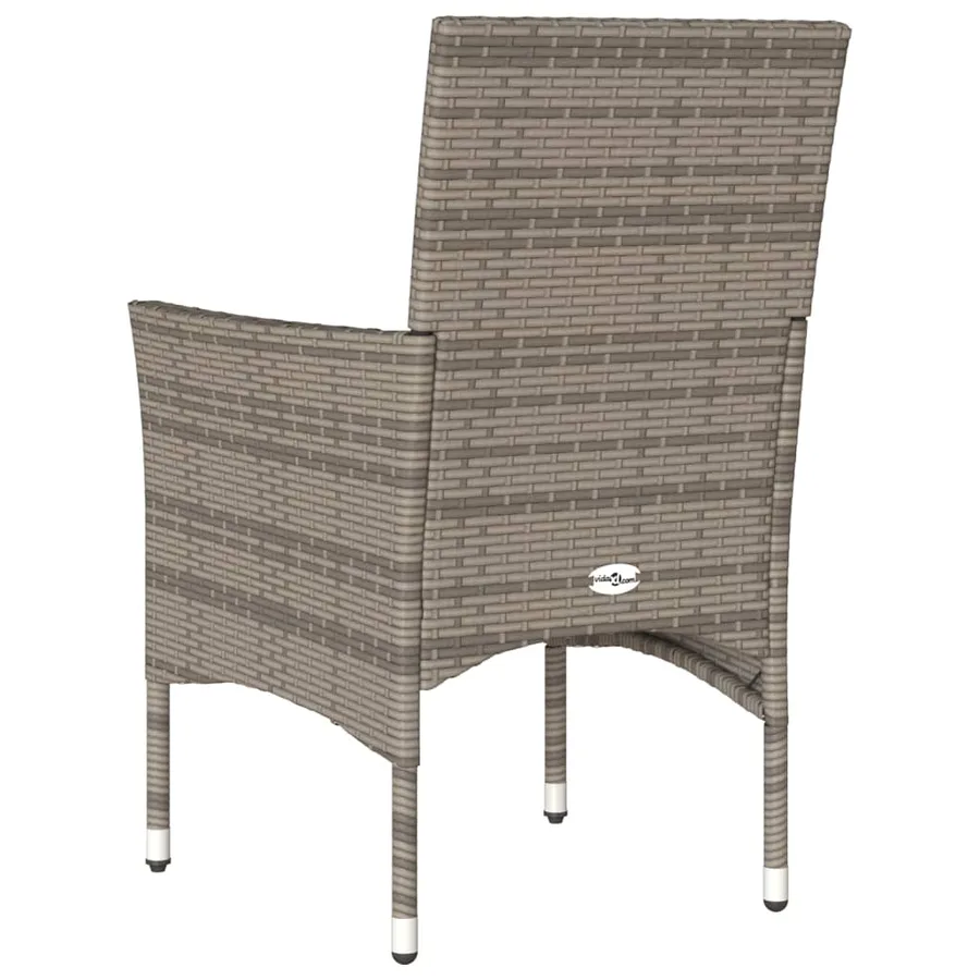 Chaises de jardin avec coussins lot de 2 gris résine tressée - 7