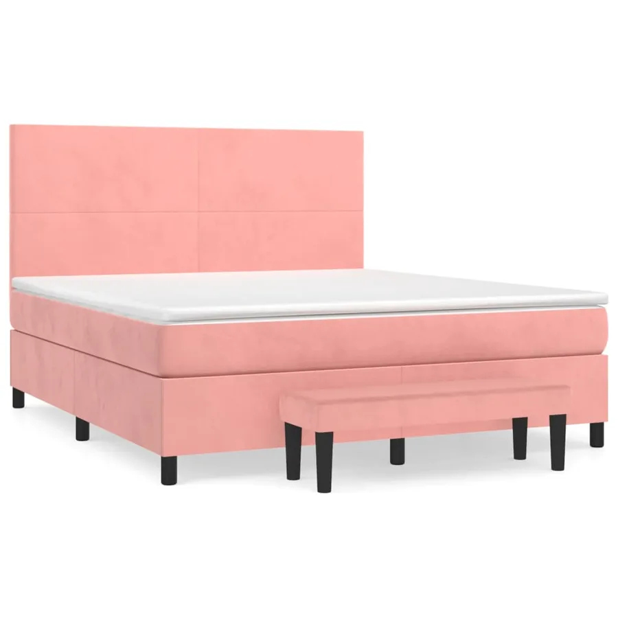 Sommier à lattes de lit avec matelas Rose 180x200 cm Velours - 2