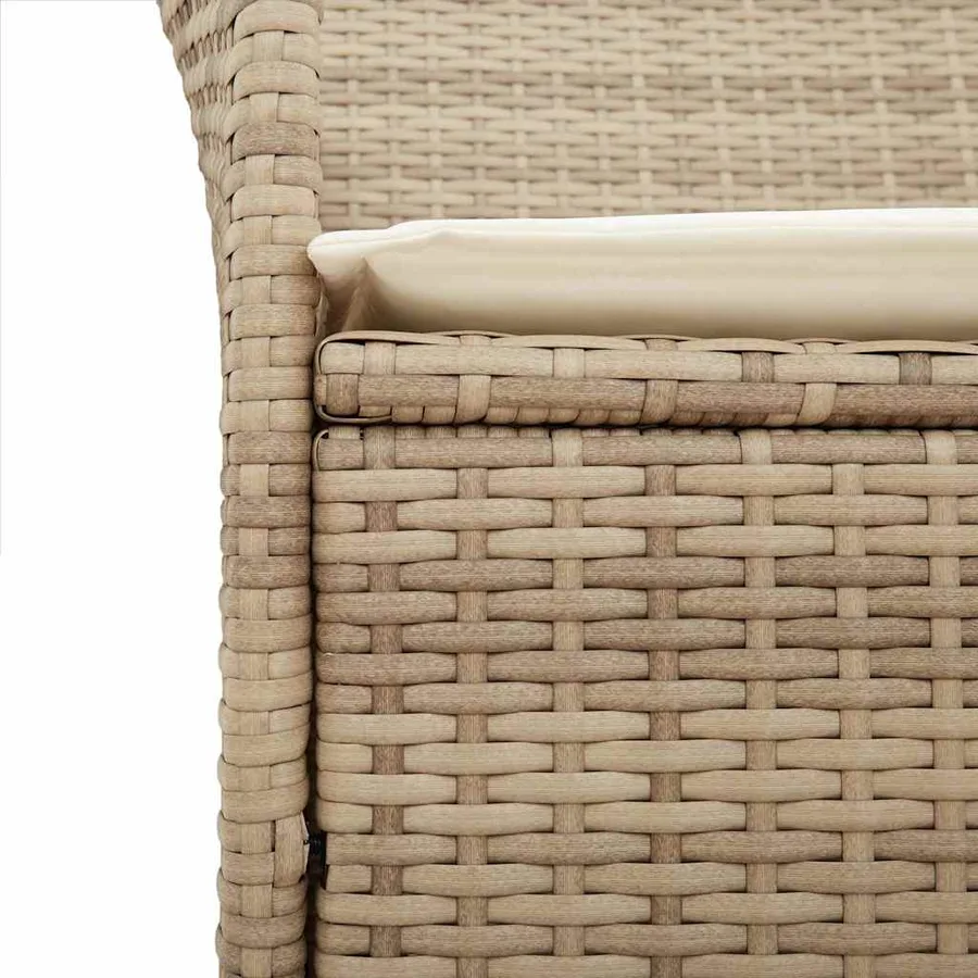 Chaises de jardin coussins lot de 2 beige résine tressée bois - 8