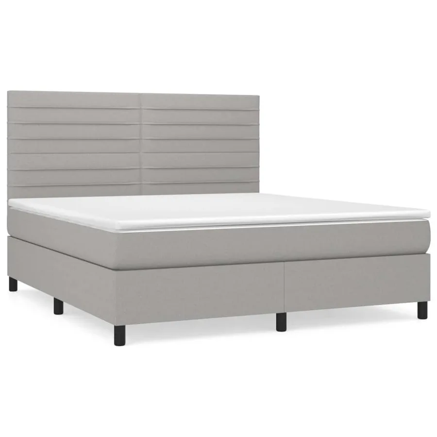 Sommier à lattes de lit avec matelas Gris clair 160x200cm Tissu - 2