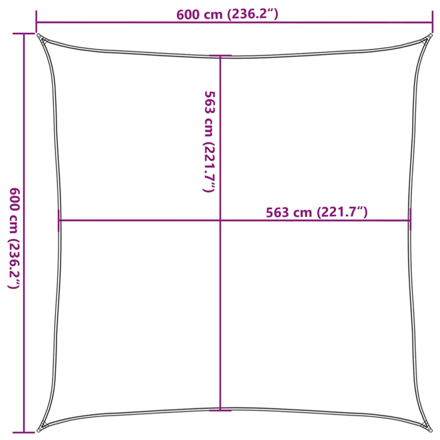 Voile d'ombrage gris clair 6x6 m 100% polyester oxford - 10