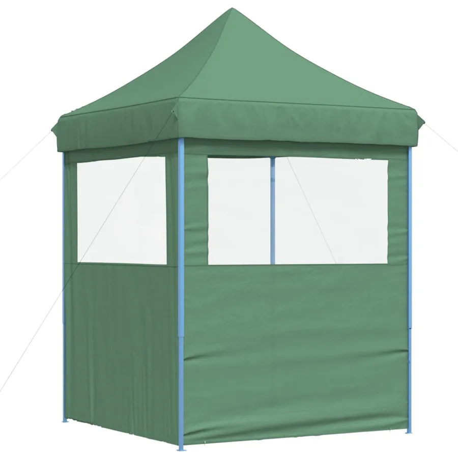 Tente de réception pliable escamotable 2 parois latérales vert - 5