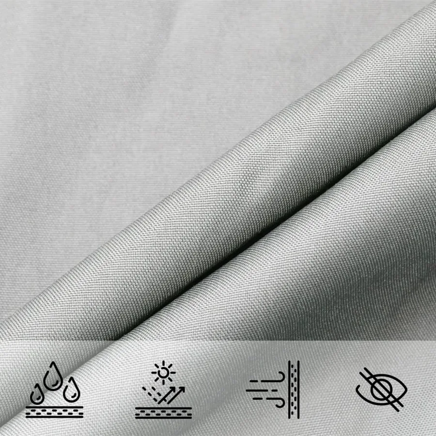 Voile d'ombrage gris clair 6x3 m 100% polyester oxford - 8