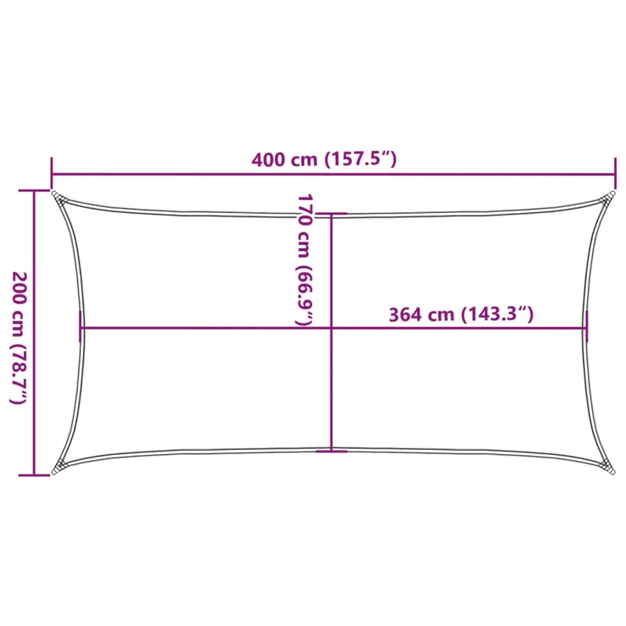 Voile d'ombrage sable 4x2 m 100 % polyester oxford - 10