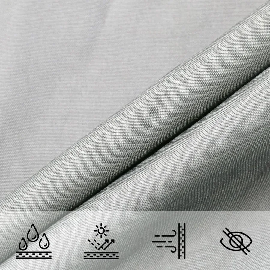 Voile d'ombrage gris clair 7x6 m 100% polyester oxford - 8