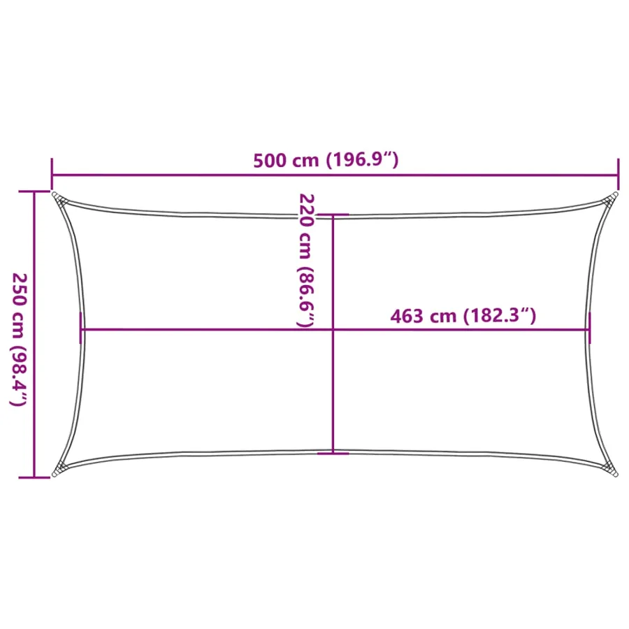Voile d'ombrage sable 5x2,5 m 100 % polyester oxford - 10