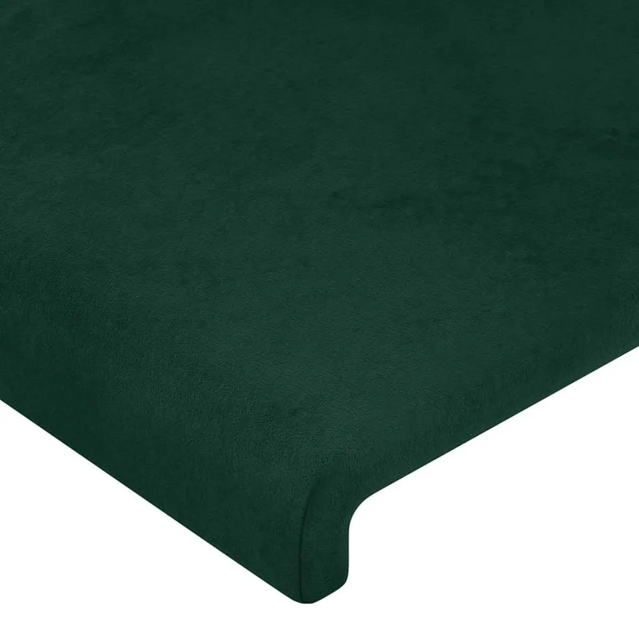 Cadre de lit sans matelas vert foncé 90x200 cm velours - 10