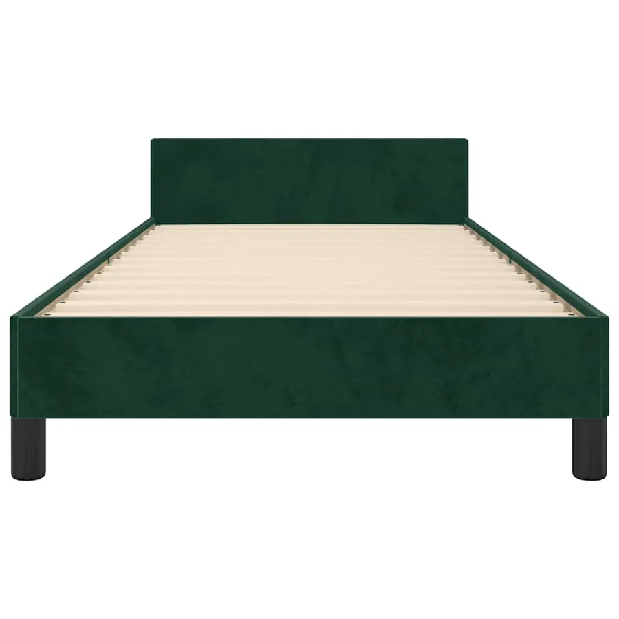 Cadre de lit sans matelas vert foncé 90x200 cm velours - 6