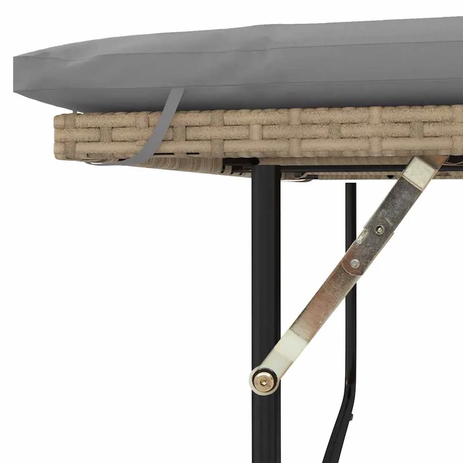 Canapé de jardin avec coussins 2 places beige résine tressée - 10