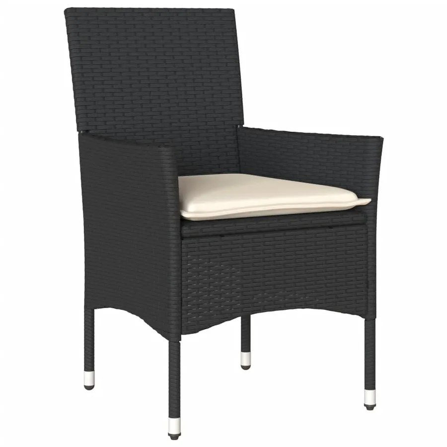 Ensemble à manger de jardin et coussins 7 pcs noir rotin acacia - 3