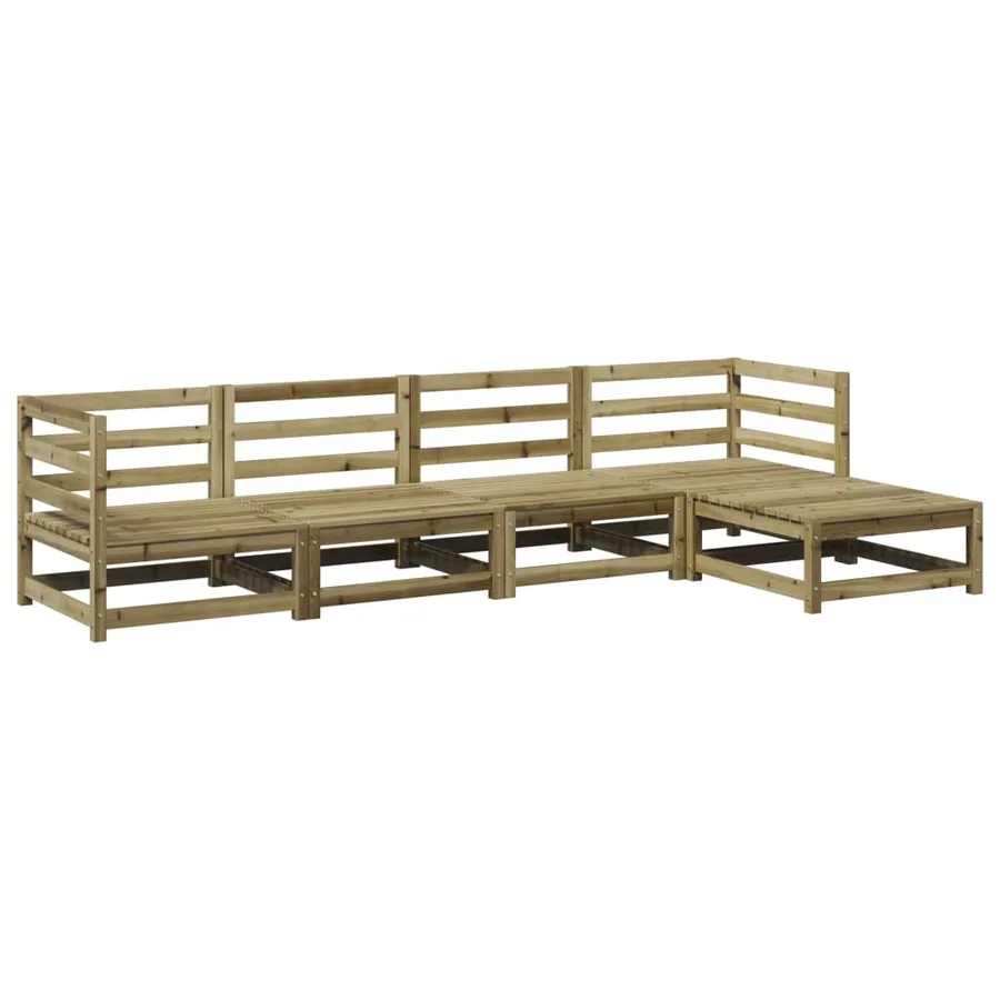 Salon de jardin 5 pcs bois de pin imprégné - 2