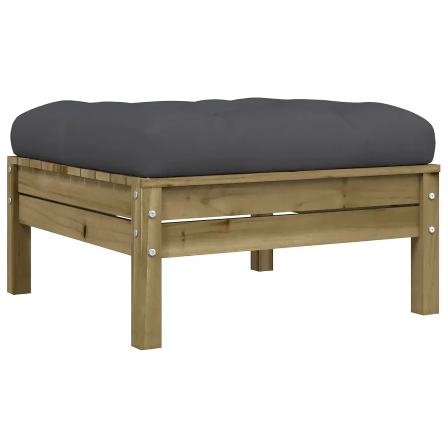 Salon de jardin 6 pcs avec coussins bois de pin imprégné - 6