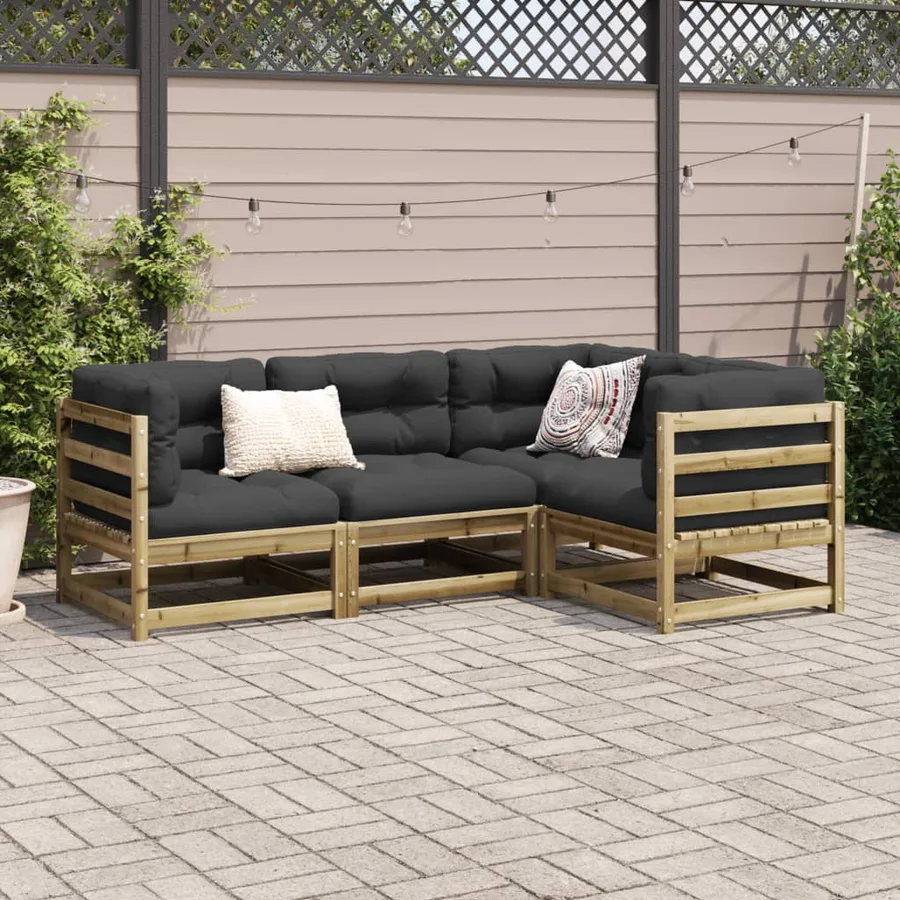 Salon de jardin 4 pcs bois de pin imprégné - 3