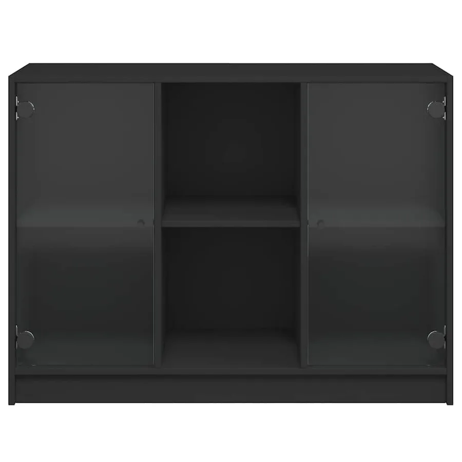 Buffet noir 102x37x75,5 cm bois d'ingénierie - 6
