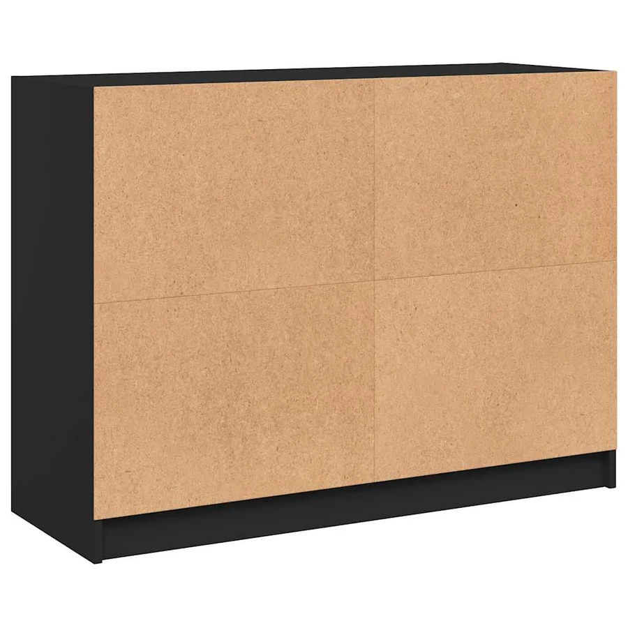 Buffet noir 102x37x75,5 cm bois d'ingénierie - 8