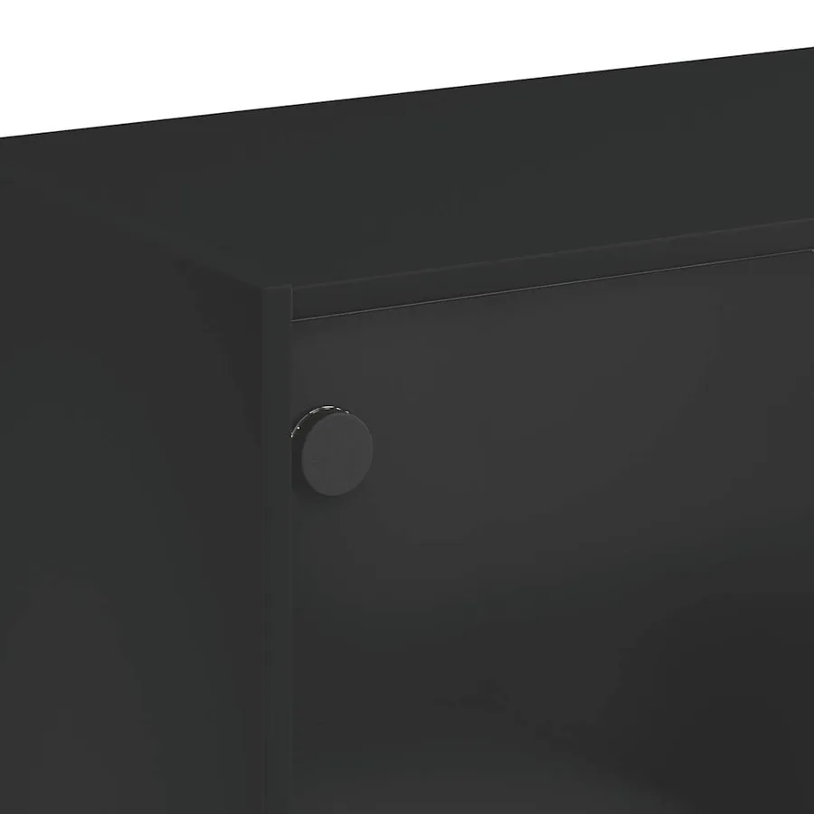 Buffet noir 102x37x75,5 cm bois d'ingénierie - 9