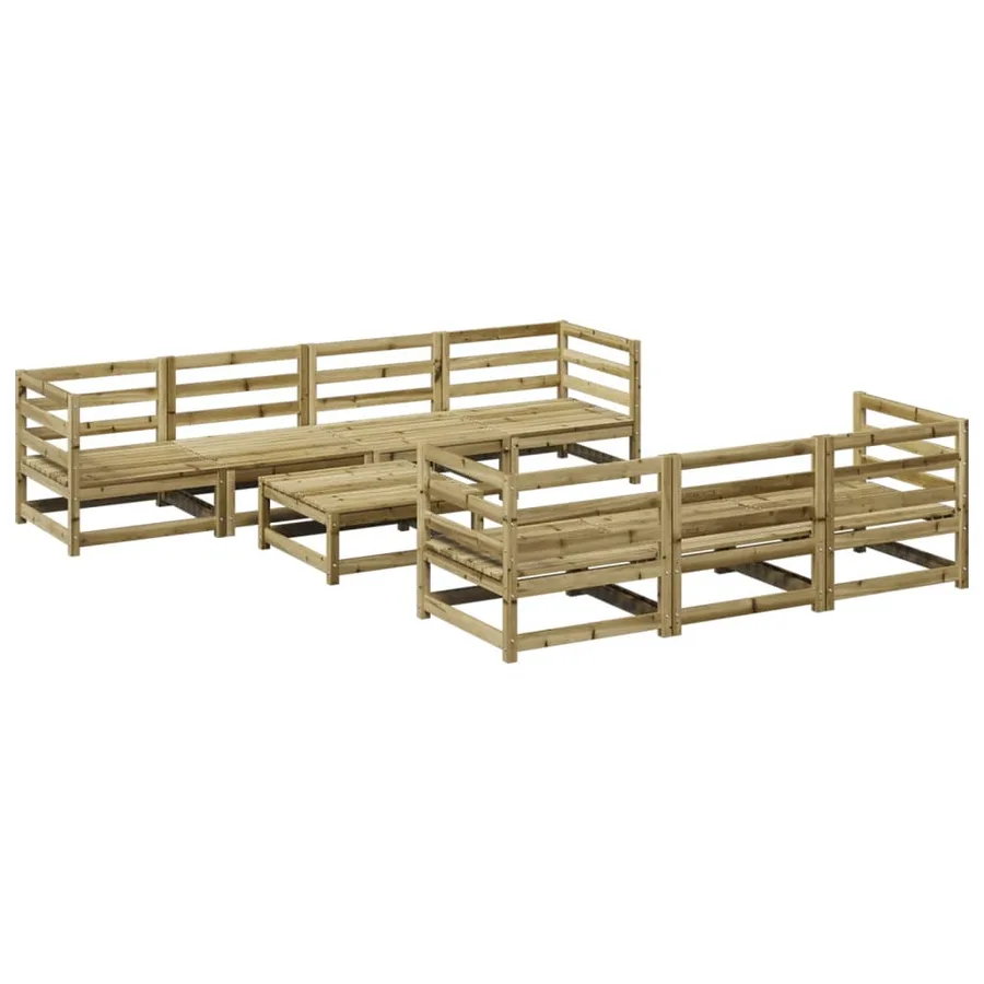 Salon de jardin 8 pcs bois de pin imprégné - 2