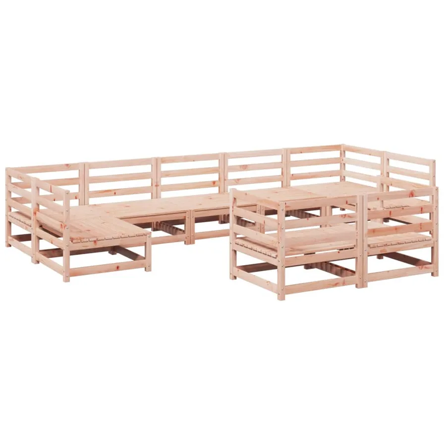 Salon de jardin 9 pcs bois massif sapin de douglas - 2