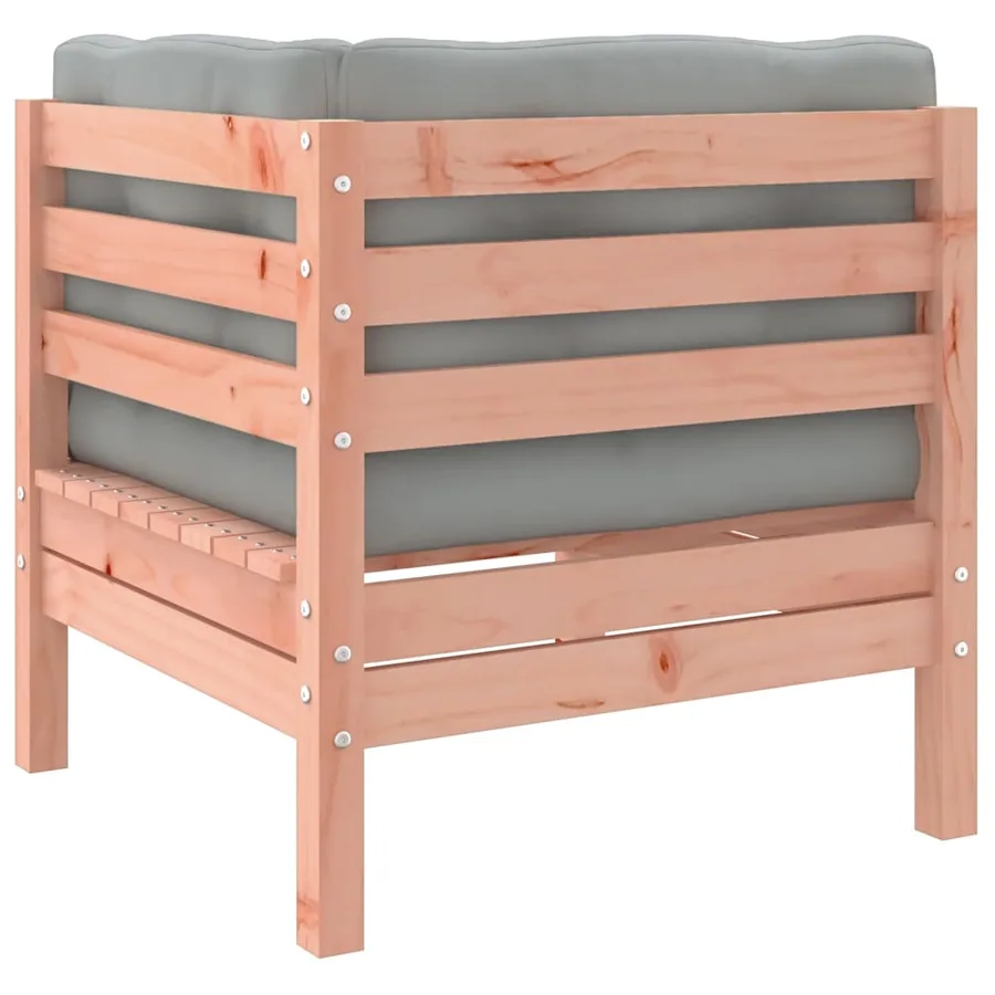 Salon de jardin 6 pcs et coussins bois massif sapin de douglas - 6