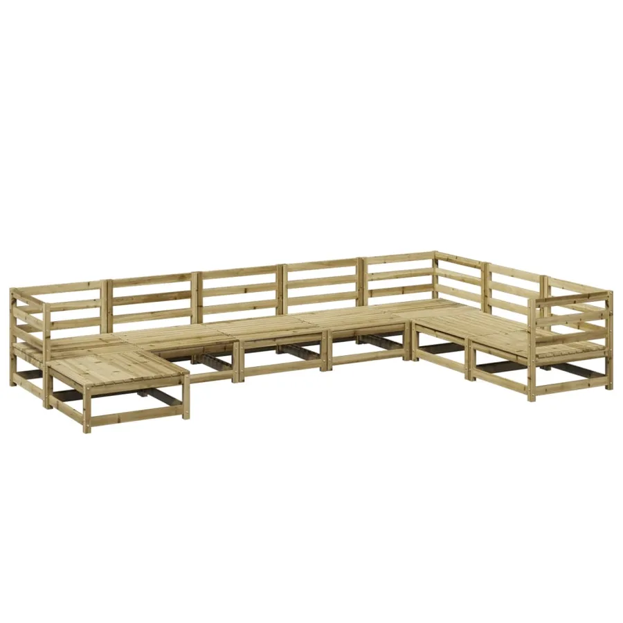 Salon de jardin 8 pcs bois de pin imprégné - 2