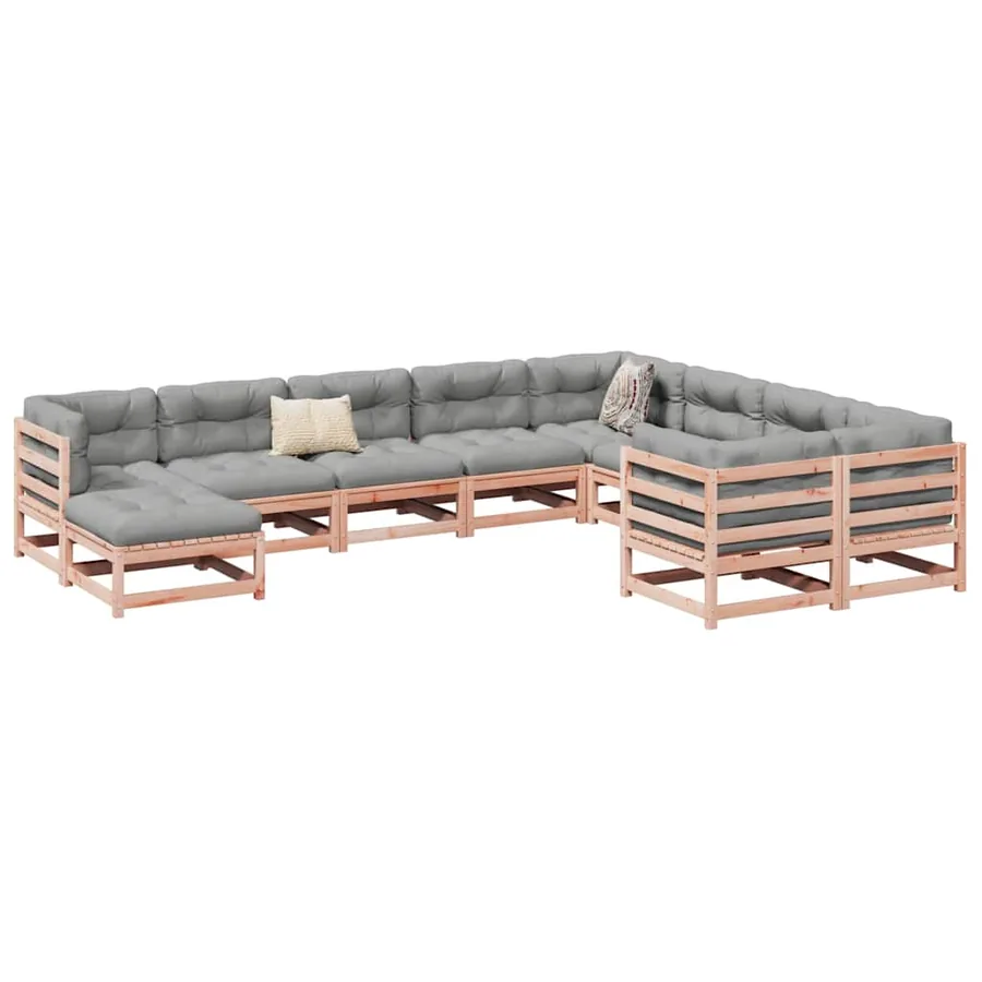 Salon de jardin 10 pcs bois massif sapin de douglas