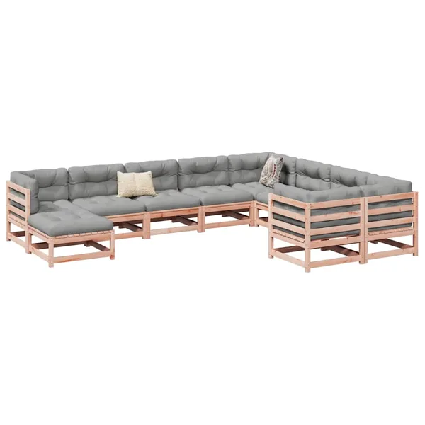 Salon de jardin 10 pcs bois massif sapin de douglas