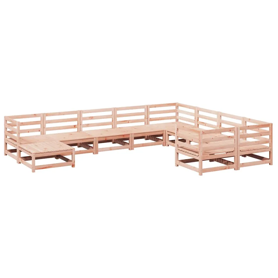 Salon de jardin 10 pcs bois massif sapin de douglas - 2