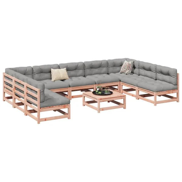 Salon de jardin 10 pcs bois massif sapin de douglas