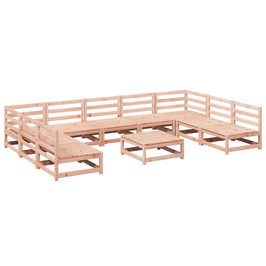 Salon de jardin 10 pcs bois massif sapin de douglas - 2