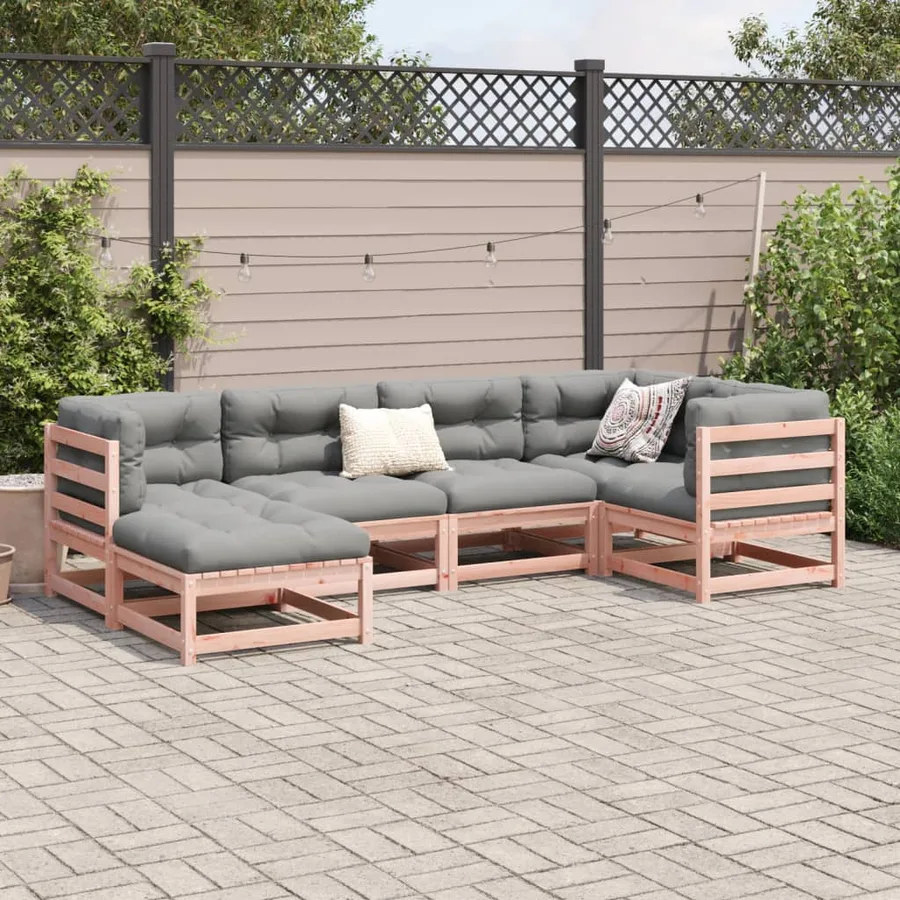 Salon de jardin 6 pcs bois massif sapin de douglas - 3