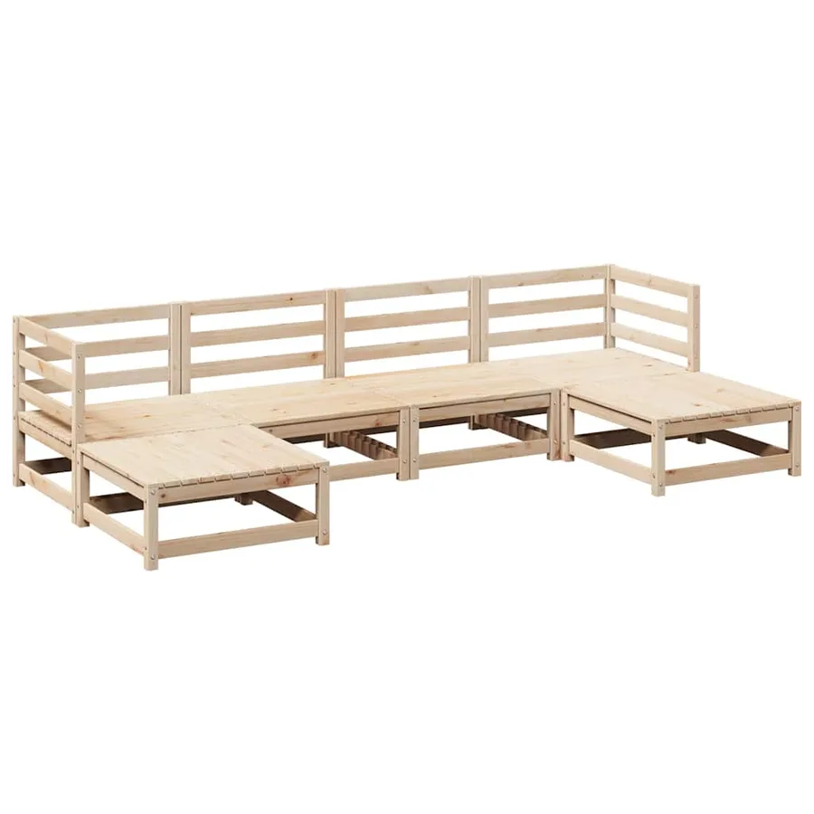 Salon de jardin 6 pcs bois de pin massif - 2